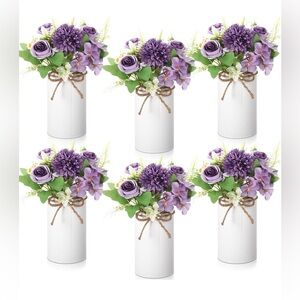 Elegant Purple Floral Arrangement in White Vase